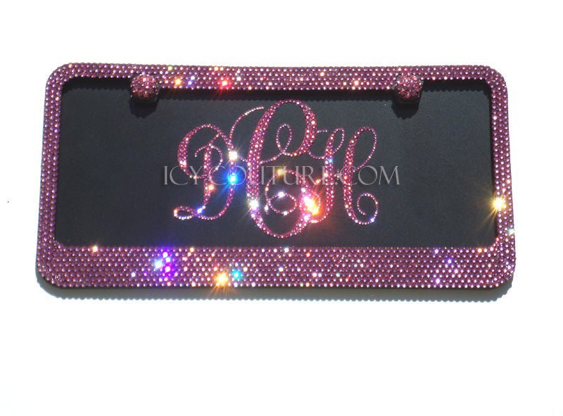 CUSTOM NAME, INITIALS or SHORT MESSAGE Crystallized License Plate - ICY Couture
