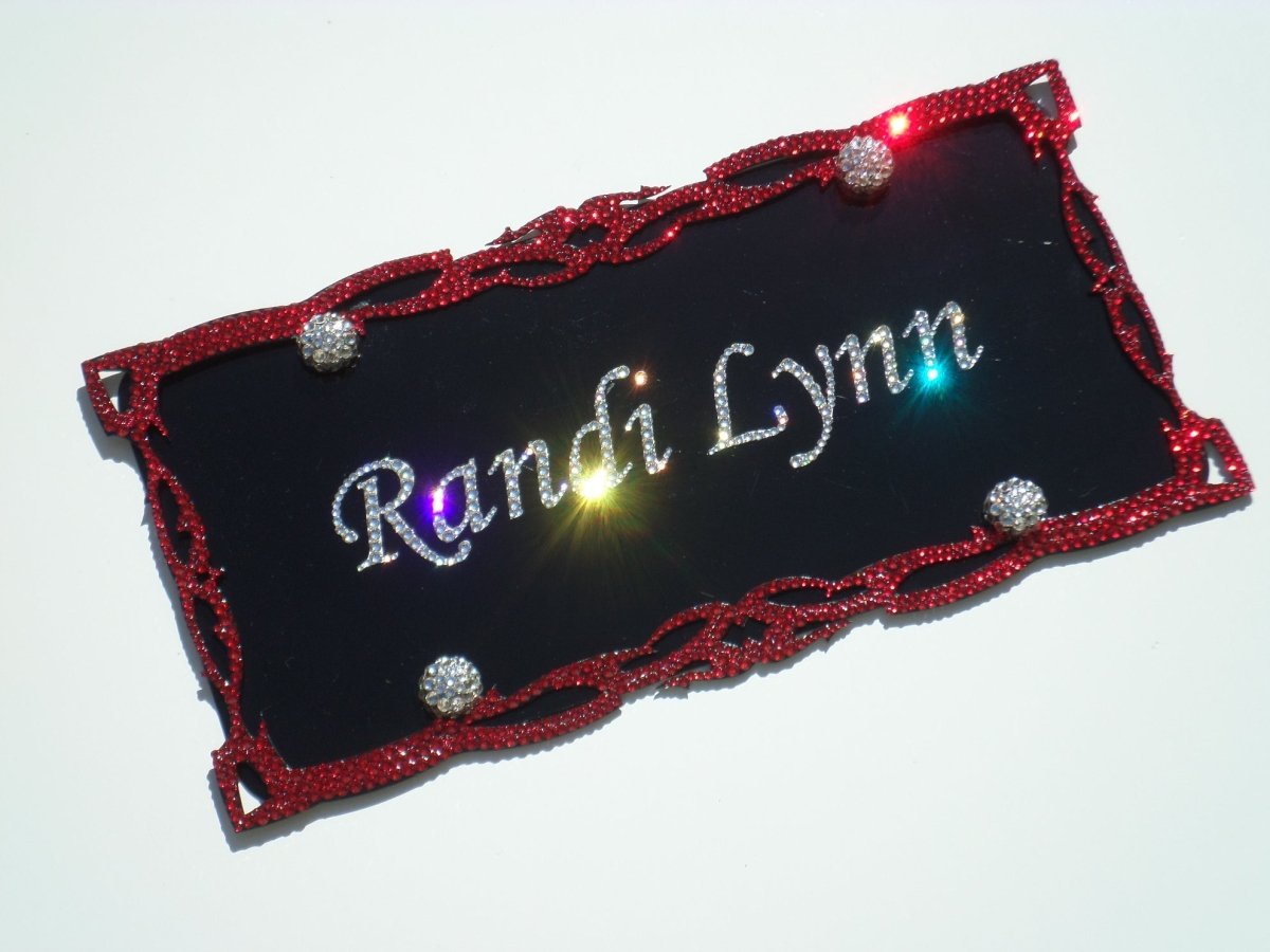 CUSTOM NAME, INITIALS or SHORT MESSAGE Crystallized License Plate - ICY Couture