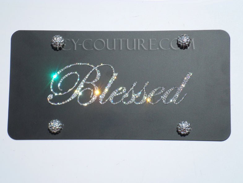 CUSTOM NAME, INITIALS or SHORT MESSAGE Crystallized License Plate - ICY Couture