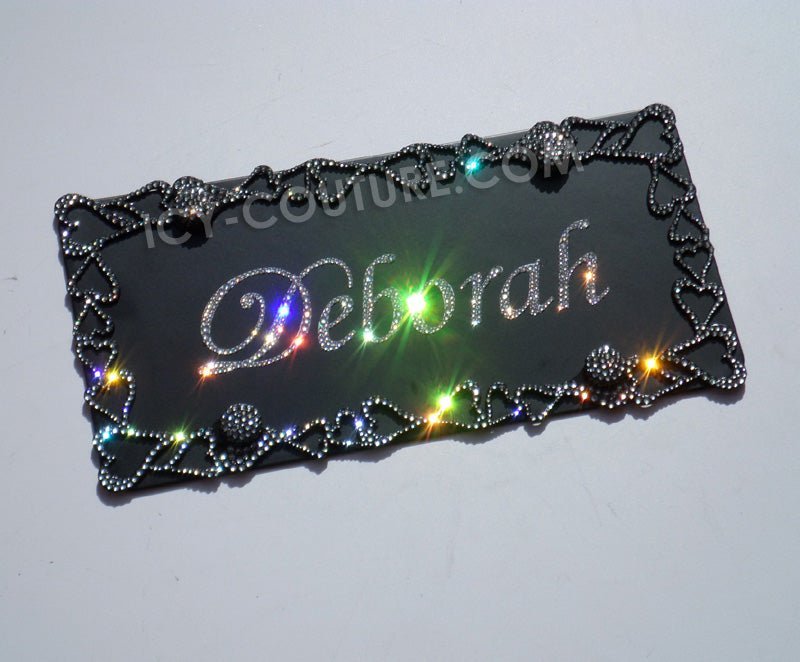 CUSTOM NAME, INITIALS or SHORT MESSAGE Crystallized License Plate - ICY Couture