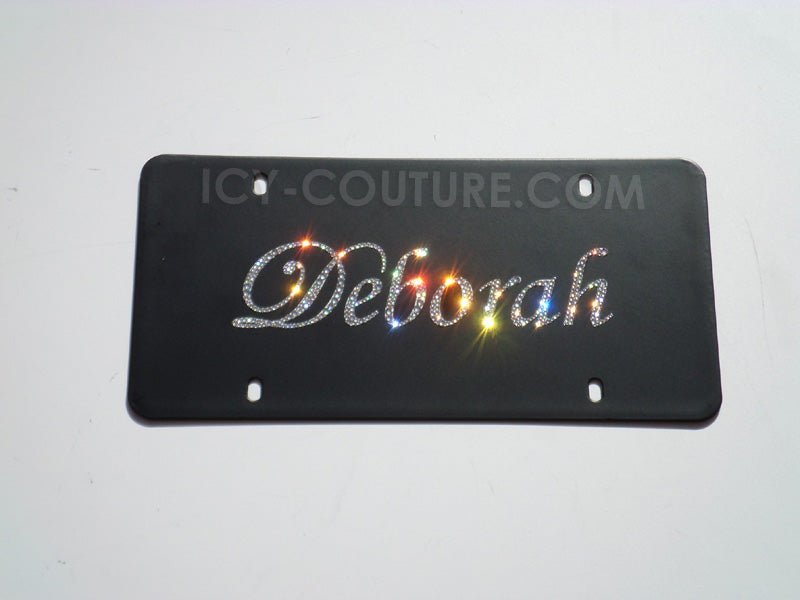 CUSTOM NAME, INITIALS or SHORT MESSAGE Crystallized License Plate - ICY Couture