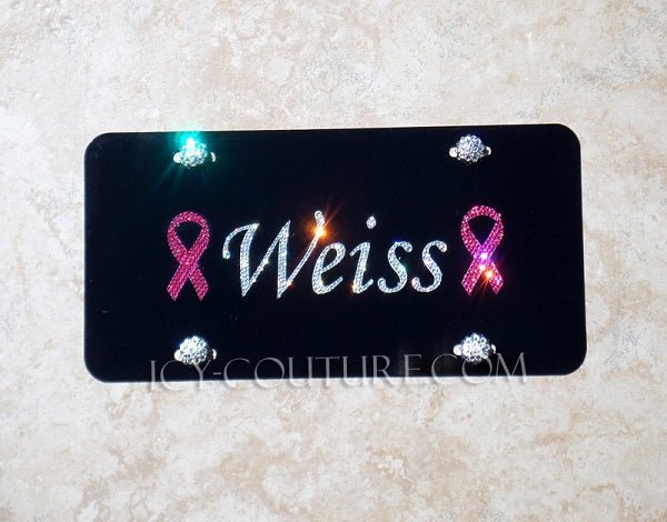 CUSTOM NAME, INITIALS or SHORT MESSAGE Crystallized License Plate - ICY Couture