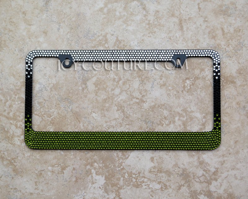 'Olivine Ombre' Crystal License Plate Frame - ICY Couture