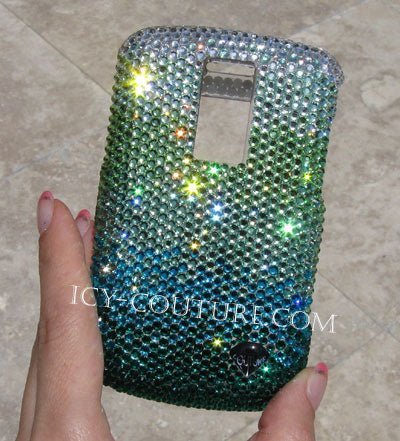 Green Ombre ICY Couture Bling Cell Phone Covers Crystallized with Swarovski Crystals or Premium Glass Rhinestones