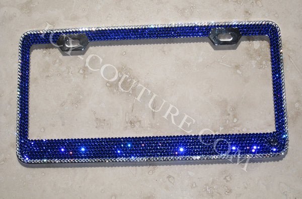 OUTLINED - 2 COLOR CUSTOM BLING SWAROVSKI LICENSE PLATE FRAMES CRYSTALLIZED BY ICY COUTURE