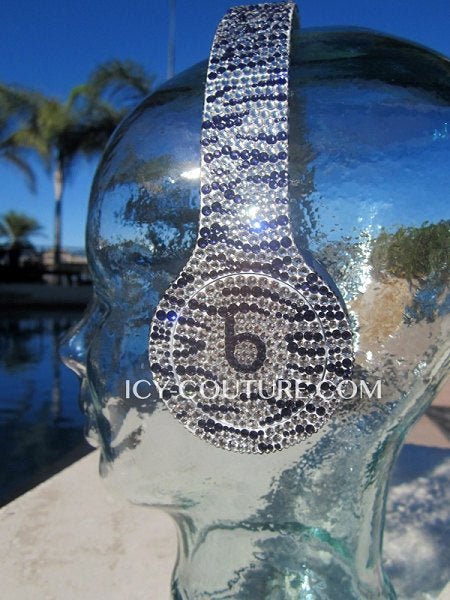 Purple Zebra Print Custom Bedazzled Bling Beats Headphones Crystallized with Swarovski crystals or premium glass rhinestones by ICY Couture.