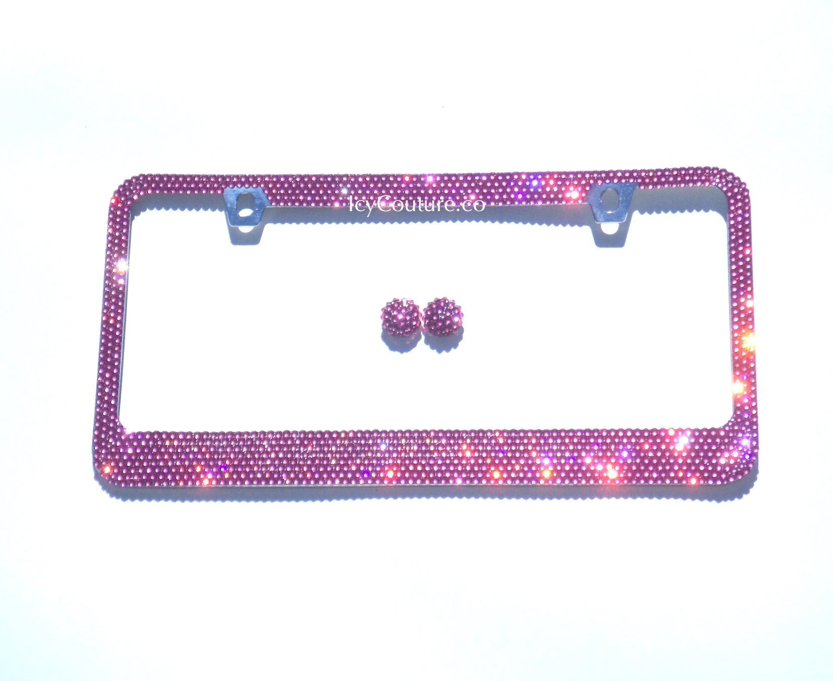 Pink Bling Crystal License Plate Frame: Light Rose, Rose or Fuschia - ICY Couture