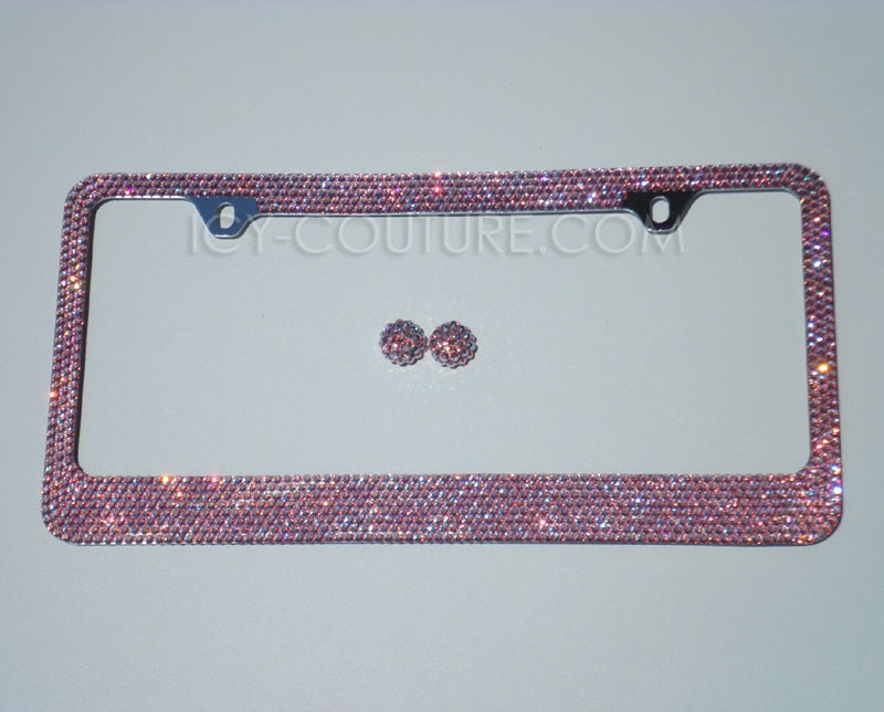 Pink Bling Crystal License Plate Frame: Light Rose, Rose or Fuschia - ICY Couture