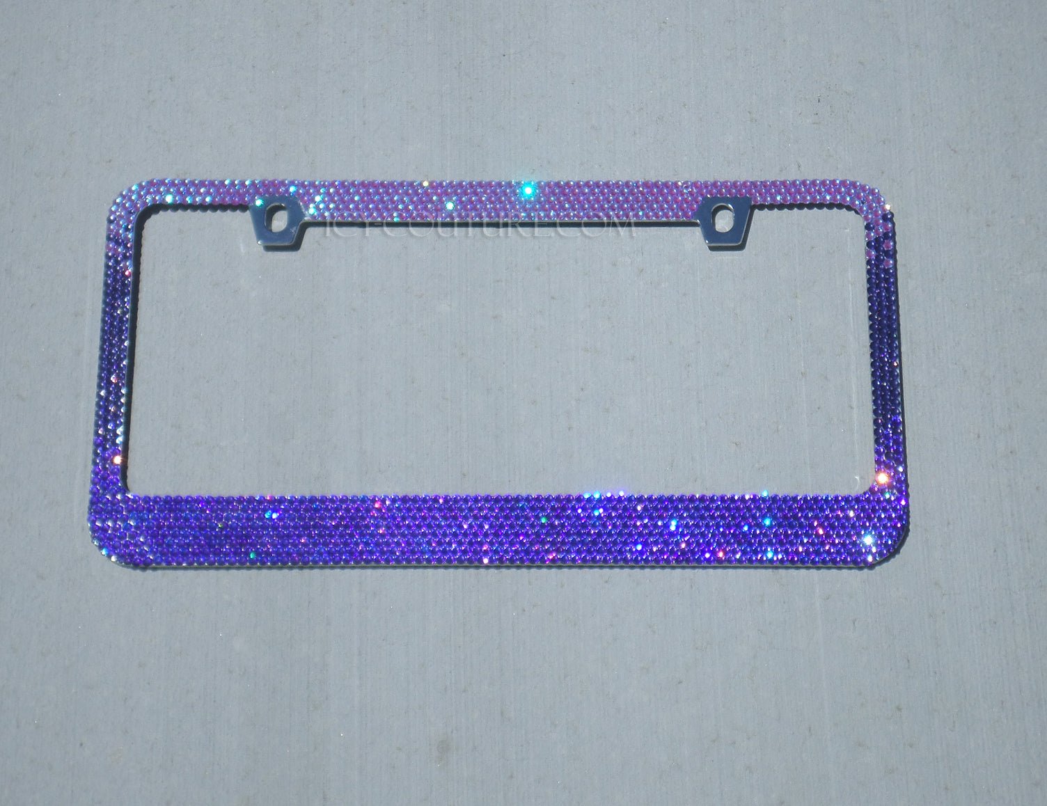 'Purple Heliotrope Ombre' Crystal Bling License Plate Frame - ICY Couture