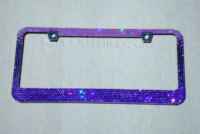 'Purple Heliotrope Ombre' Crystal Bling License Plate Frame - ICY Couture