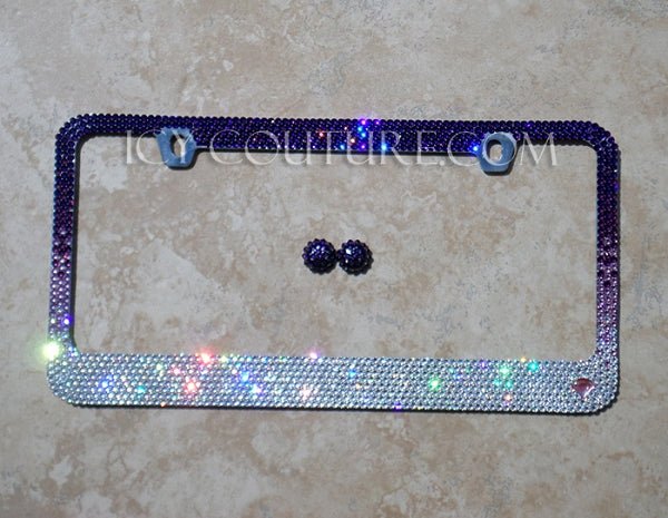 'Purple Skies Ombre' Crystal License Plate Frame - ICY Couture