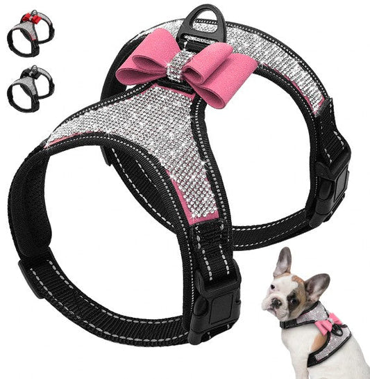 Reflective Rhinestone Dog Harness with Bling. - ICY Couture