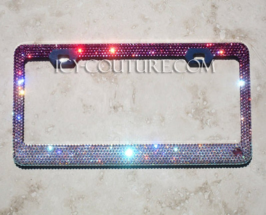 'Reversed Pink Ombre' Crystal License Plate Frame - ICY Couture