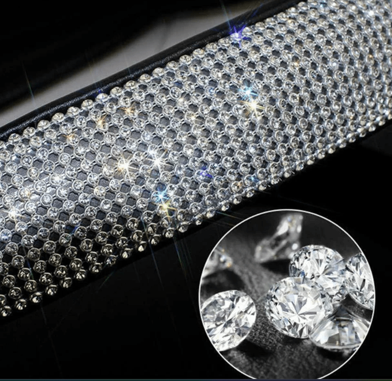 Bling - Set di 2 sottobicchieri per auto in silicone con strass e Bling - Set di 2 sottobicchieri per auto in silicone con strass e