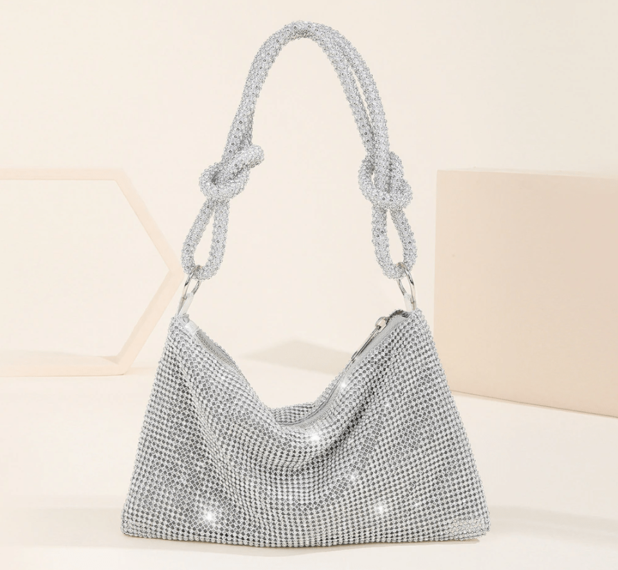 Rhinestone Evening Purse: Silver, Gold, Pink, Black. - ICY Couture