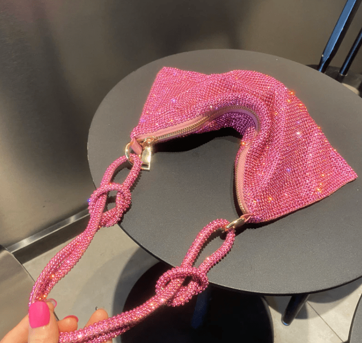 Rhinestone Evening Purse: Silver, Gold, Pink, Black. - ICY Couture