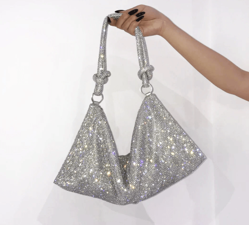 Rhinestone Evening Purse: Silver, Gold, Pink, Black. - ICY Couture