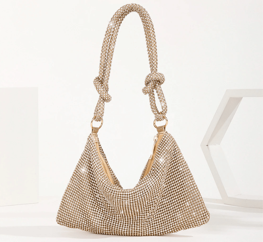 Rhinestone Evening Purse: Silver, Gold, Pink, Black. - ICY Couture