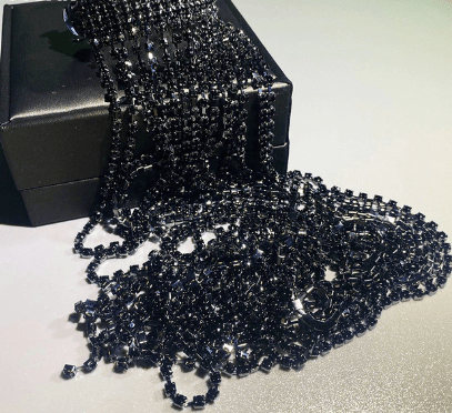 Rhinestone Ponytail Jewelry - Bling Hair Accessory: Silver, Gold, Black - ICY Couture