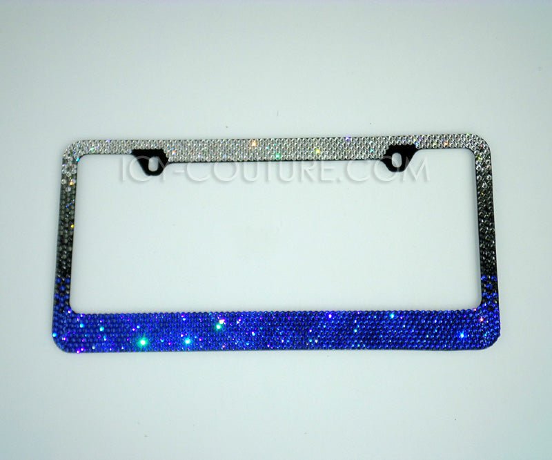 'Sapphire Shadow Ombre' Crystal License Plate Frame - ICY Couture