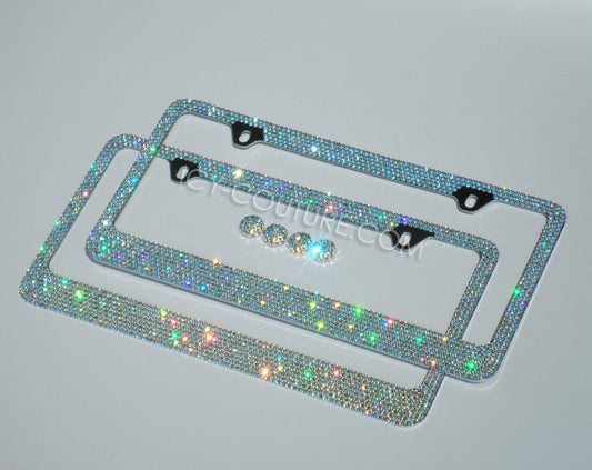 'Shimmer', "Moonlight" or 'White Opal' Crystal Bling License Plate Frame - ICY Couture