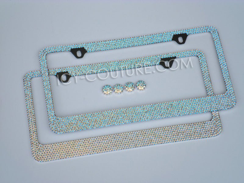 'Shimmer', "Moonlight" or 'White Opal' Crystal Bling License Plate Frame - ICY Couture