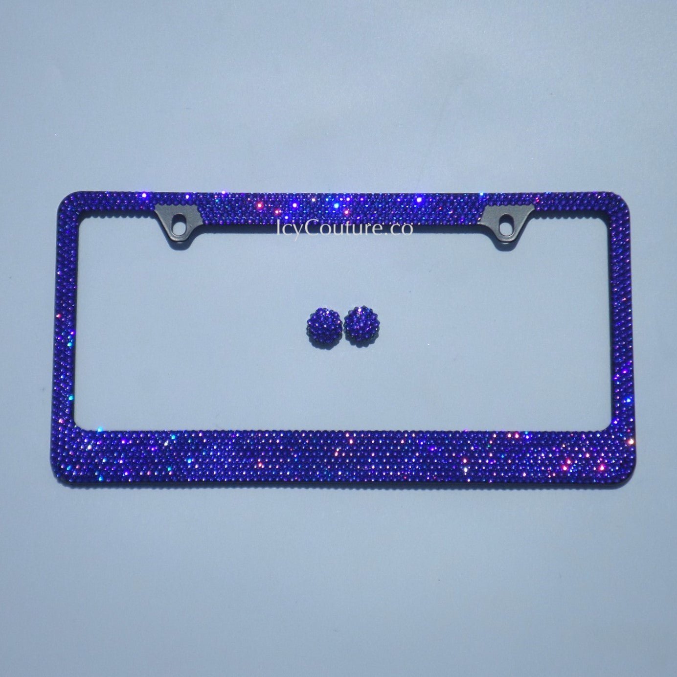 Purple Heliotrope  Swarovski Crystals Bling License Plate Frame, Crystallized by ICY Couture