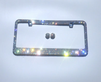 Super Sparkling Diamond Clear Swarovski Crystals License Plate Frame, Crystallized by ICY Couture