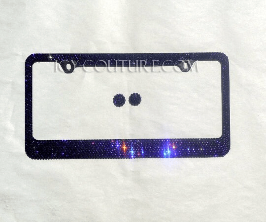 Purple Bling  Swarovski Crystals License Plate Frame, Crystallized by ICY Couture