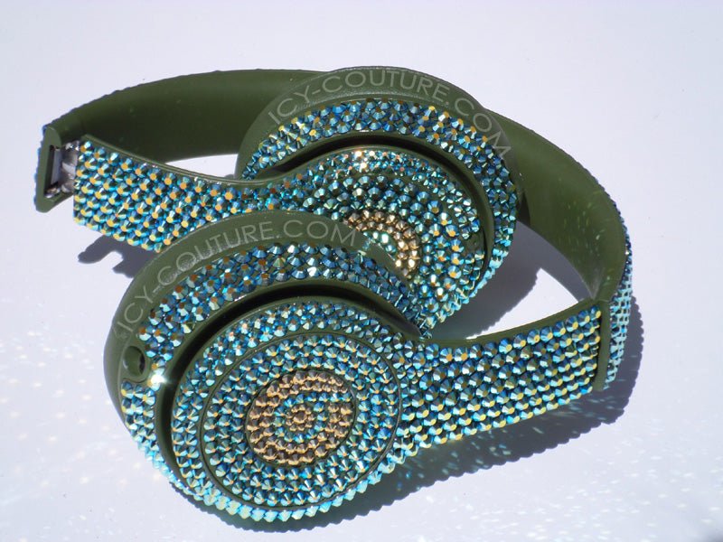 Jet AB Bedazzled Bling Beats Headphones custom crystallized with Swarovski Crystals | ICY Couture