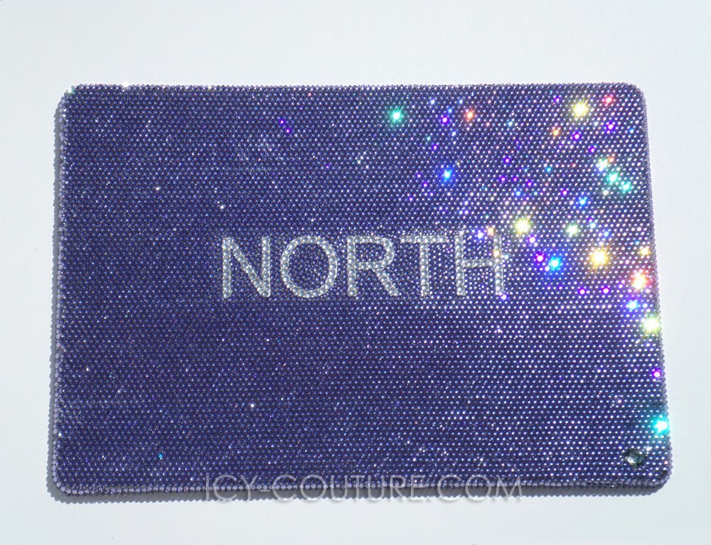 ICY Couture laptop cover custom bedazzled for Kim Kardashian daughter North. Color used here: Tanzanite