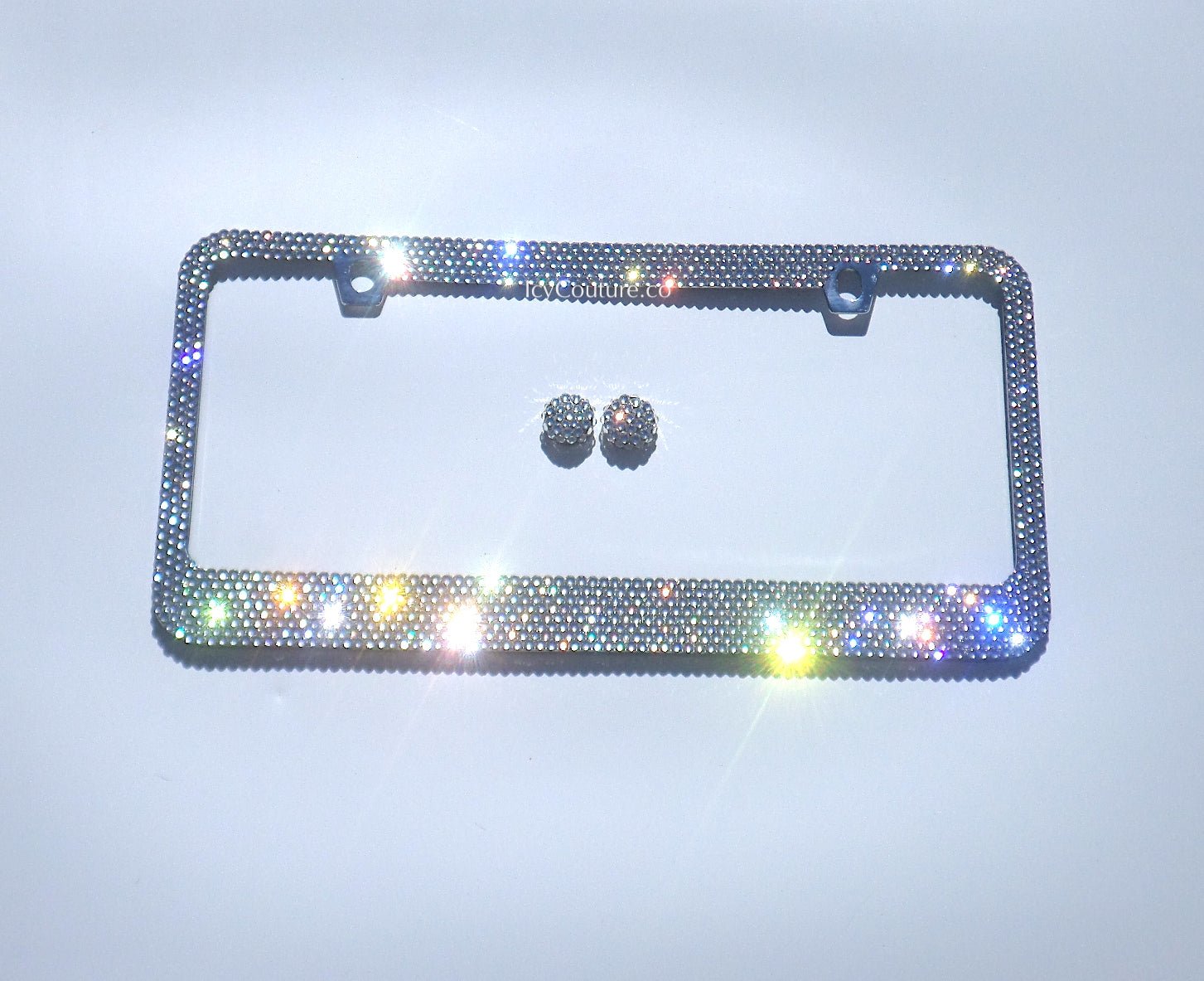 QUANQIUFEI 2 Pack Bling License Plate Frames, Sparkly Rhinestone Diamond Car License Plate Cover for Women, Stainless Steel Car Accessories with Glitter Crystal Caps (Black QUANQIUFEI 2 Pack Bling License Plate Frames, Sparkly Rhinestone Diamond Car License Plate Cover for Women, Stainless Steel Car Accessories with Glitter Crystal Caps (Black