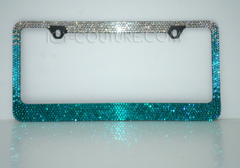 'Turquoise Dreamscape Ombre' Crystal License Plate Frame - ICY Couture