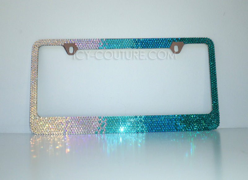 'Turquoise Tide Ombre' Crystal License Plate Frame - ICY Couture