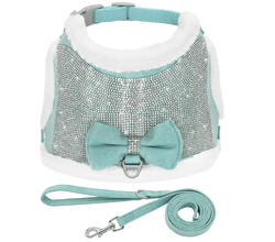 Winter Rhinestone Dog Harness Bling Coat With a Leash - ICY Couture